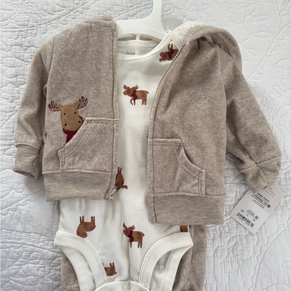 Adorable Moose Baby Outfit Set - 3M